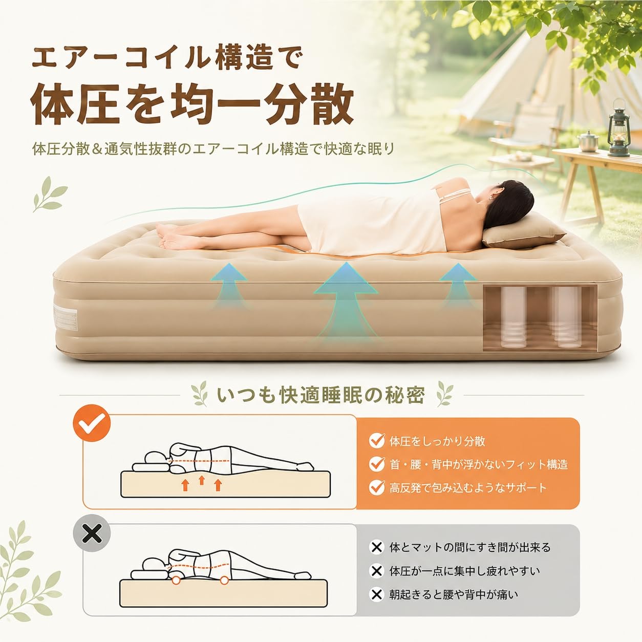 Amazon.co.jp: エアーベッド エアーマット 空気ベッド 電動ポンプ内蔵